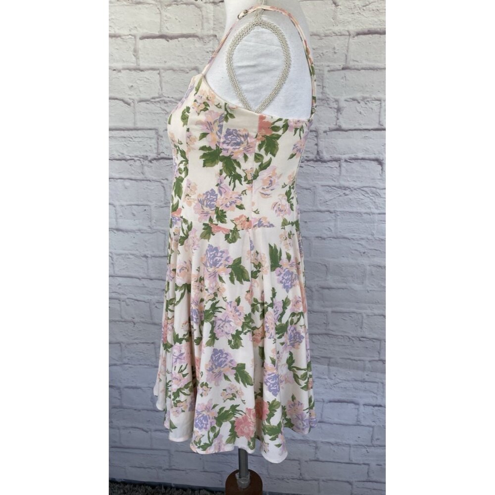 ZARA NWT Women's Floral Short Flare Dress Size Medium Adjustable - Picture 8 of 16